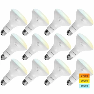 Luxrite BR30 Flood LED Bulb 10W=65W 3 Colors Option Dimmable Damp Rated 12-Pack - Picture 1 of 8