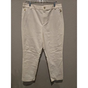 Lilly Pulitzer Women's Ivory Dress Pants Size 16 Gold Button Accents - Picture 1 of 8