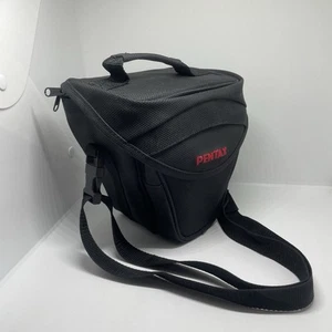Pentax Nylon Camera Case Black Adjustable Straps 3 Zipper Compartments - Picture 1 of 7