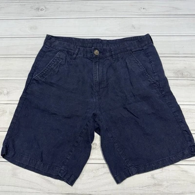 Pantalones Cortos Armani Exchange Hombre 31 Azul Marino 100% Lino Ligeros Transpirables Informales Foto 1 de 4