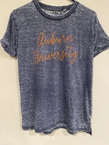 Pressbox Women’s Navy Blue Auburn Tigers V-Neck Logo T-Shirt Medium War Eagle - Picture 1 of 3