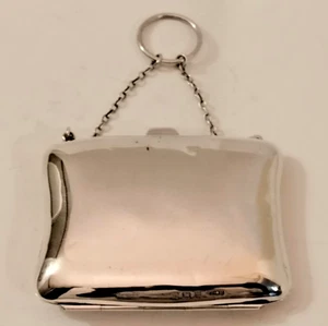 VINTAGE STERLINGSILBER (1915) DAMEN GELDBÖRSE 86,4 g INNENTEILER ZUM REPARIEREN - Bild 1 von 21