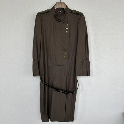 VESTIDO MILITAR USADO GUCCI CINTURÓN, TALLA 36 ACEPTABLE Foto 1 de 4