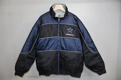 Vintage Dallas Cowboys NFL Puffer Jacket Reversible Size XL - Image 1 of 4