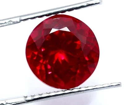 5.42 Ct Natural Red Ruby Round Cut Flawless Certified Rare Loose Gemstone 5ANF - Image 1 of 4