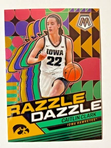 2024 PANINI CAITLIN CLARK COLLECTION RAZZLE DAZZLE BASKETBALL WHITE MOSAIC RD1 - Picture 1 of 2