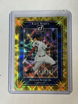 2019 Panini Donruss - Elite Series Ronald Acuña Jr. #ES1 Gold /99 - Image 1 of 2