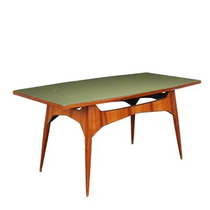 Vintage Diseño Años 60 Mesa de madera Tapa de cristal Italia Vidrio - Imagen 1 de 10