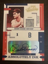 Bobby DOERR 2004 Playoff Absolute Memorabilia Ink Relic AUTO #AI-21 5/100 HOF