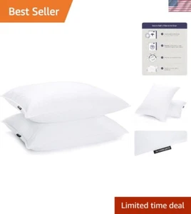 Breathable Downproof Pillows - Duck Feather Blend, Standard/Queen Size, 2 Pack - Picture 1 of 10