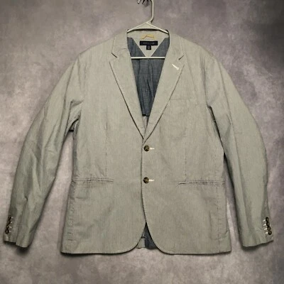Tommy Hilfiger Hombre Blazer Abrigo Deportivo Talla XL TG XG 44 Azul Blanco Rayas de Nogal Foto 1 de 4