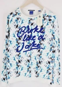 SCOTCH & SODA Men`S Sweatshirt M Blue Patterned Long Sleeve - Picture 1 of 10