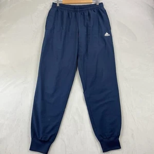 Adidas Track Pants Size M Blue Stretch Casual Drawstring Cuffed Relaxed Fit - Picture 1 of 8