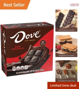 Dark Chocolate Bars Full Size 1.44 oz Pack of 18 Perfect for Snacking and Sha... - Picture 1 of 8