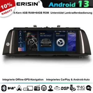 8-Kern 10.25" CarPlay Android 14 Autoradio GPS Navi BMW 5er F10/F11 CIC IPS DAB+ - Bild 1 von 24