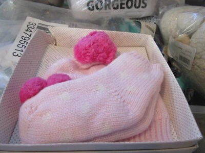 Pottery Barn Kids шляпа и ботинок комплект, 3-6 месяцев розовый новый  - Изображение 1 из 2