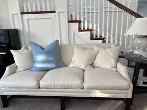 Ralph Lauren CHAMBRAY Blue 25” square Accent Throw Pillow Down Feather Insert - Bild 1 von 9