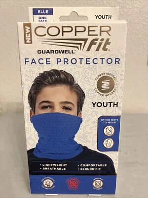 COPPER FIT FACE PROTECTOR YOUTH 8+  BLUE - ONE SIZE FITS MOST (BRAND NEW) - Image 1 of 4