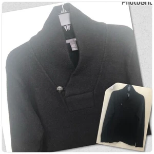 H&M Mens Medium Black Sweater Long Sleeve 80% Lambs Wool Pullover NWOT - Picture 1 of 14