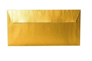 # 25 Briefumschläge Din lang 11 x 22 cm Gold Metallic mit Haftklebung -100g - Bild 1 von 1