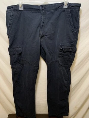 Pantalones relajados Wrangler Cargo para hombre 42x32 cremallera frontal plana negros 100 % algodón bolsillos Foto 1 de 4