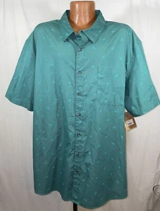 Magellan Classic Fit Mens 3XL Button Up Green Teal Fish Shirt Summerville Print - Picture 1 of 4