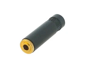 Rean NYS240BG 3.5mm Stereo Female Mini Jack Socket Black Gold 4mm cable diameter - Picture 1 of 4