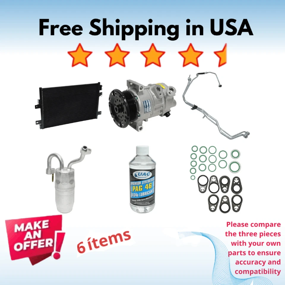 Compressor, Condenser & Driers A/C Fit Dodge Caliber 2007-2008 - Image 1 of 4