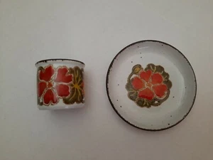 Stonehenge Midwinter Nasturtium ~ England ~ Egg Cup & Coaster ~ Very Nice - Picture 1 of 12