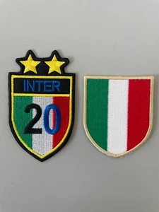 N.2 PATCH SCUDETTO INTER CAMPIONE 2 STELLE CM 5,5X9,3 E ITALIA 5,5X6,5 -RICAMATI - Bild 1 von 1