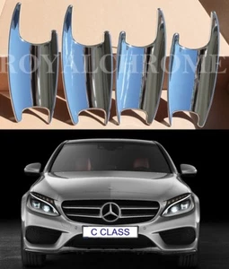 UK STOCK 4 CHROME Door Handle Cups for Mercedes C E GLC GLE Coupe W205 W213 X253 - Picture 1 of 5