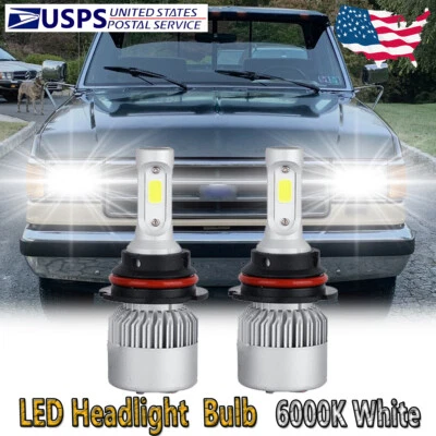 For Ford F-150 1987-1991 - Front LED Headlight Bulbs 9004 HB1 High/Low Beam S2 - Image 1 of 4
