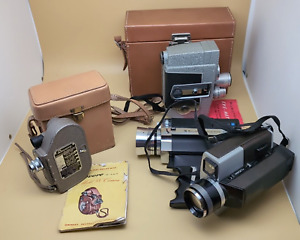 LOT OF 4: Vintage 8mm Film Movie Cameras UNTESTED AS IS Revere 88 Eye Matic MORE