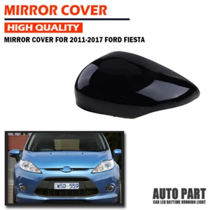 Cubierta de espejo retrovisor lateral izquierdo negro brillante para Ford Fiesta 2011-2017 borde de tapa del espejo - Imagen 1 de 8
