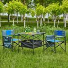 Set of 3, Folding Outdoor Table and Chairs Set for Indoor, Outdoor Camping