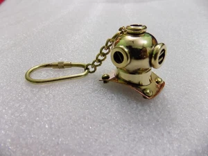 Diving Helmet Brass Divers Helmet Keychain Maritime Nautical Keyring Gift - Picture 1 of 6