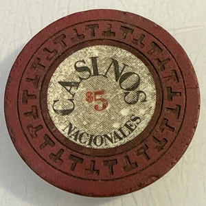 CASINOS NACIONALES DE PANAMA $5 CASINO CHIP PANAMA COMBINE SHIPPING - Picture 1 of 2
