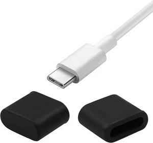 20 szt. silikonowych nasadek przeciwpyłowych USB C - czarne męskie ładowanie portu typu C - Zdjęcie 1 z 5