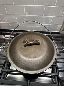 Lodge 10-1/4 #8 USA Cast Iron Dutch Oven Pot With Lid - Picture 1 of 11
