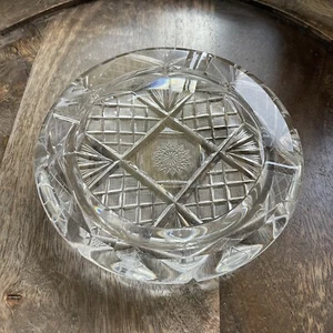 VTG Antique ABP American Brilliant Period Cut Crystal Glass Ashtray Trinket Dish - Picture 1 of 9