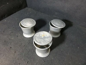 (3) Antique/ Vintage POCKET SIZE COLLAPSIBLE FOLDING METAL CUPS - Picture 1 of 11