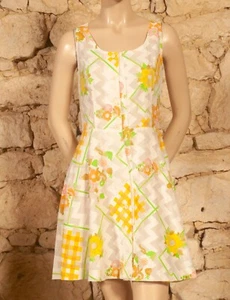 'CREATION JANINE ROBIN' VINTAGE FLOWER PRINT SEASIDE DRESS - UK 10 fitted 12 - Picture 1 of 6