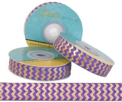 Chevron metálico - Elástico plegable - 5/8" FOE - Elástico por yarda TM Foto 1 de 4