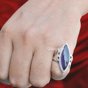 Amethyst Marquise Ring, 925 Sterling Silver Handmade Ring, Designer Ring - Picture 1 of 8