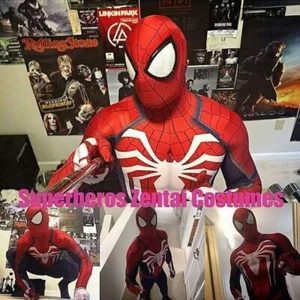 PS4 Spider-man Cosplay 3D Spandex Jumpsuit Suit Bodysuit Halloween Adult Costume - Picture 1 of 12