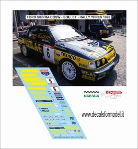 DECALS 1:18 FORD SIERRA COSW RIZLA SOULET RALLY YPRES 1992 - Foto 1 di 1