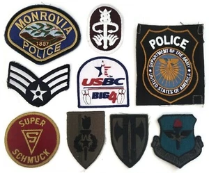 LOT OF 9 ASSORTED PATCHES MILITARY LAW ENFORCEMENT NOVELTY FUN EXCELLENT SET 1 - Picture 1 of 2