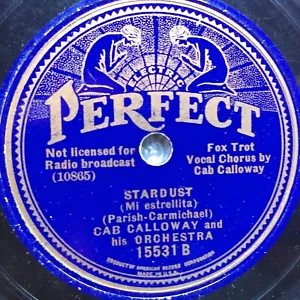 78 rpm Perfect 15531, Cab Calloway, Stardust, You Can't Stop Me, jazz blues, V - Picture 1 of 3