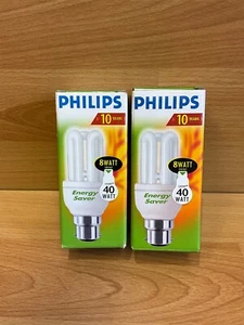 2 x Philips Energy Saver 8 Watt (40 Watt) Leuchtmittel - Bajonettverschluss - Bild 1 von 4