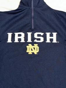 Notre Dame Fighting Irish Adidas Scorch Pullover Small Blue Long Sleeve 1/4 Zip - Picture 1 of 13